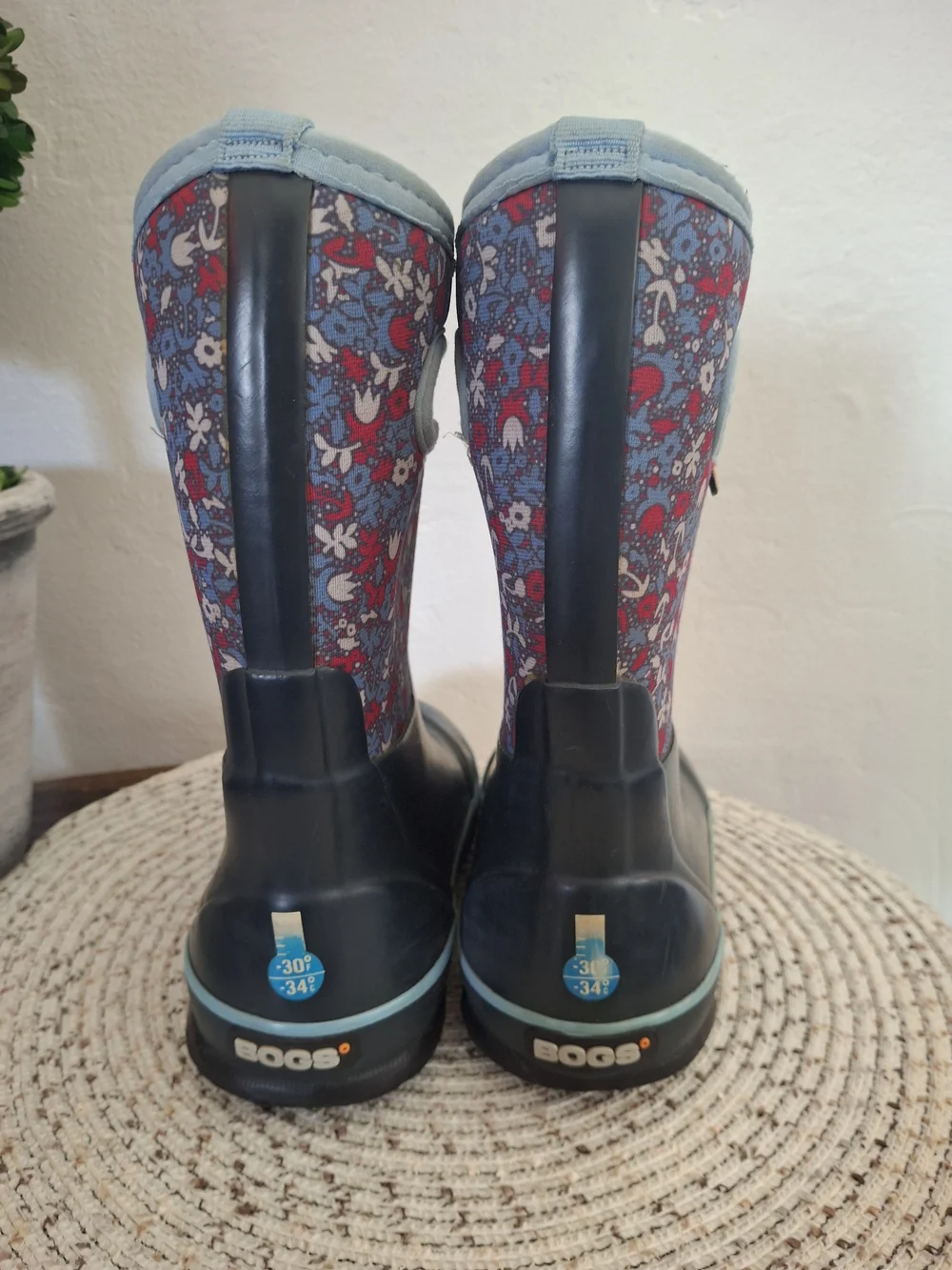 Bogs Kids Navy Blue Floral Rain & Snow Boots